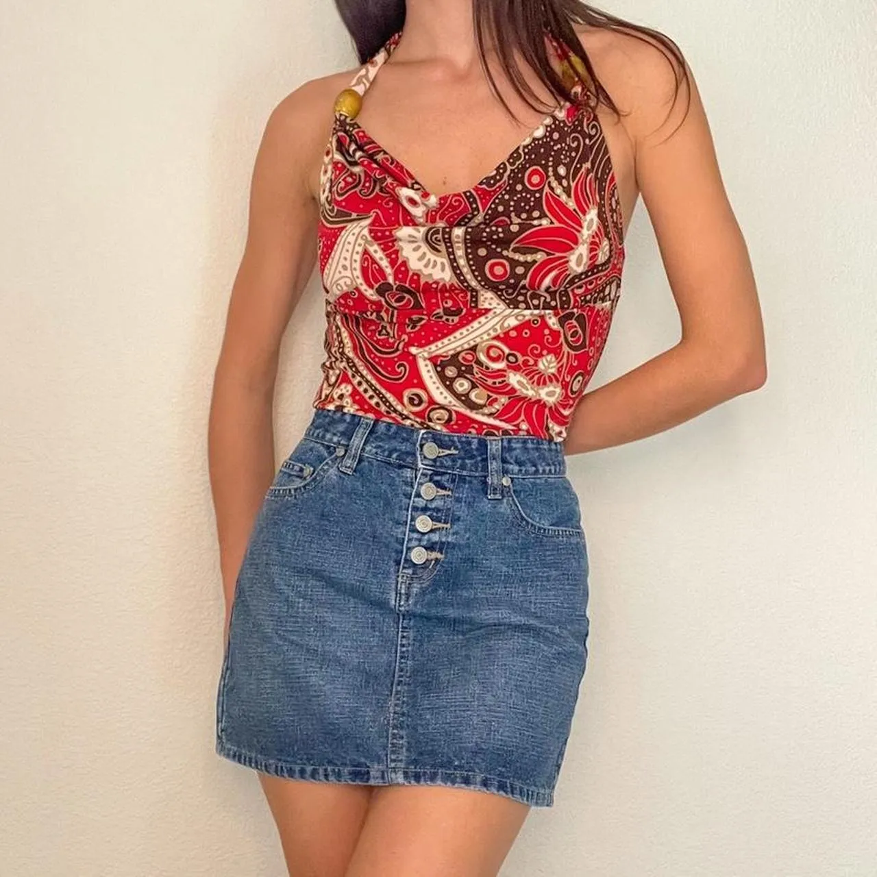 Denim Sparkle Mini Skirt