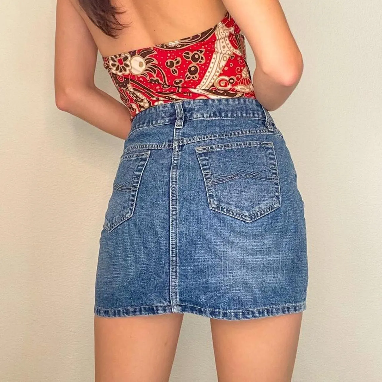Denim Sparkle Mini Skirt