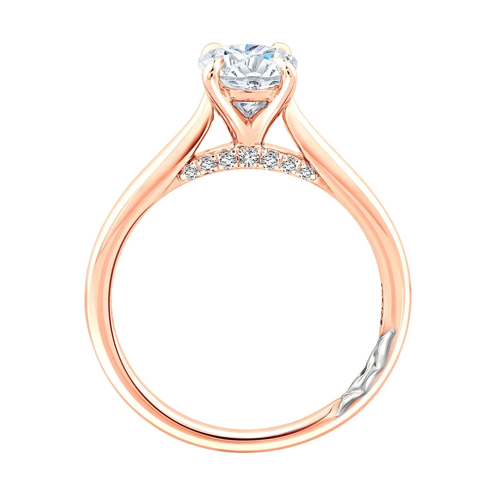 Diamond Semi Mount Ring | 14k Rose with White (1.50ct Head)