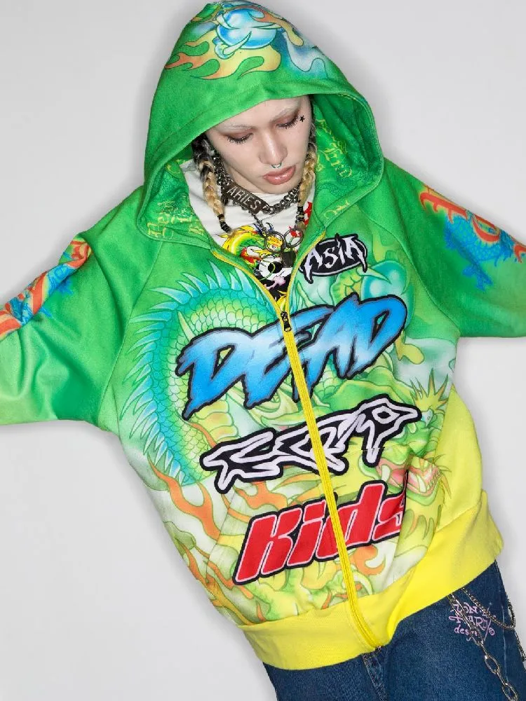 Dragon Millennium Y2K Hooded Zipper Jacket【s0000010271】