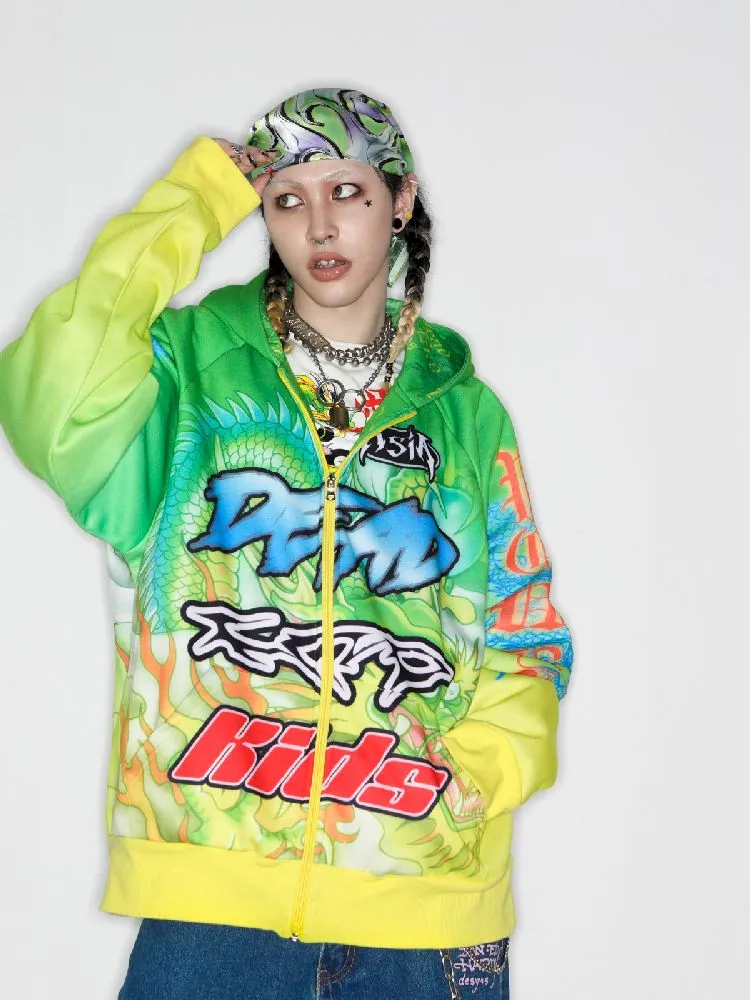 Dragon Millennium Y2K Hooded Zipper Jacket【s0000010271】
