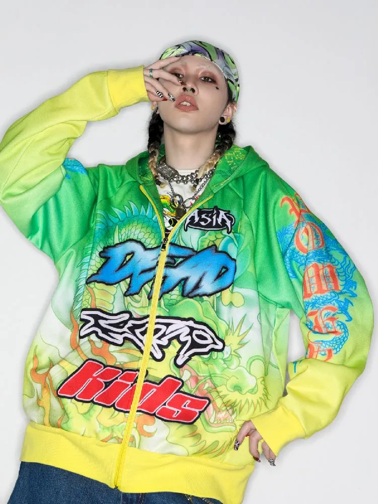 Dragon Millennium Y2K Hooded Zipper Jacket【s0000010271】