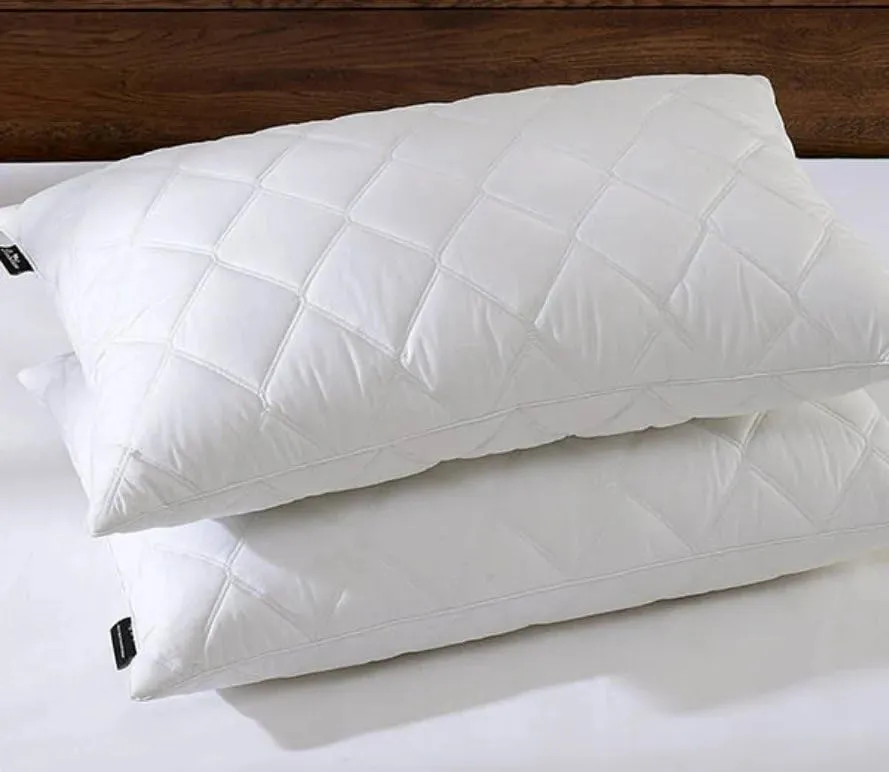 Dream Homme Down Alternative Luxury Pillow Set of 2 | 100% Organic Cotton Fabric with Premium Cloud Microfiber Filling, 17x27 Inches, Moon White (Pack of 2)