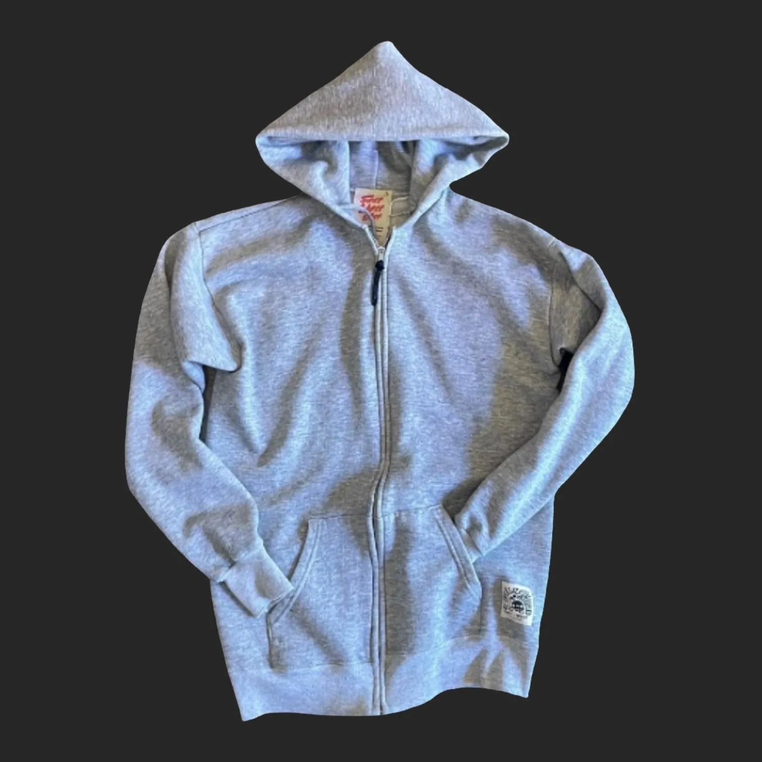 East West Rose Sweatshirt #8.9 Heather Grey Zip Hoodie M