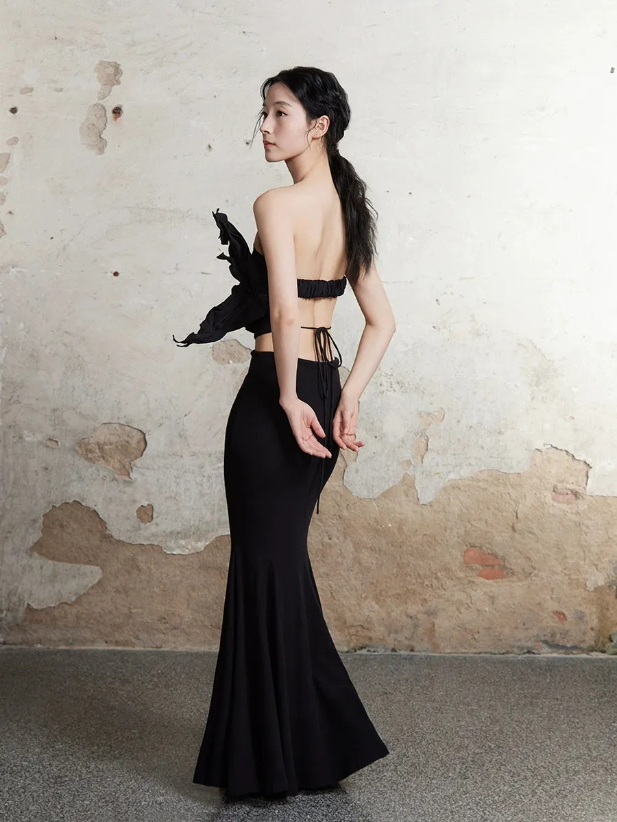 Elegant Drape Mermaid Long Skirt