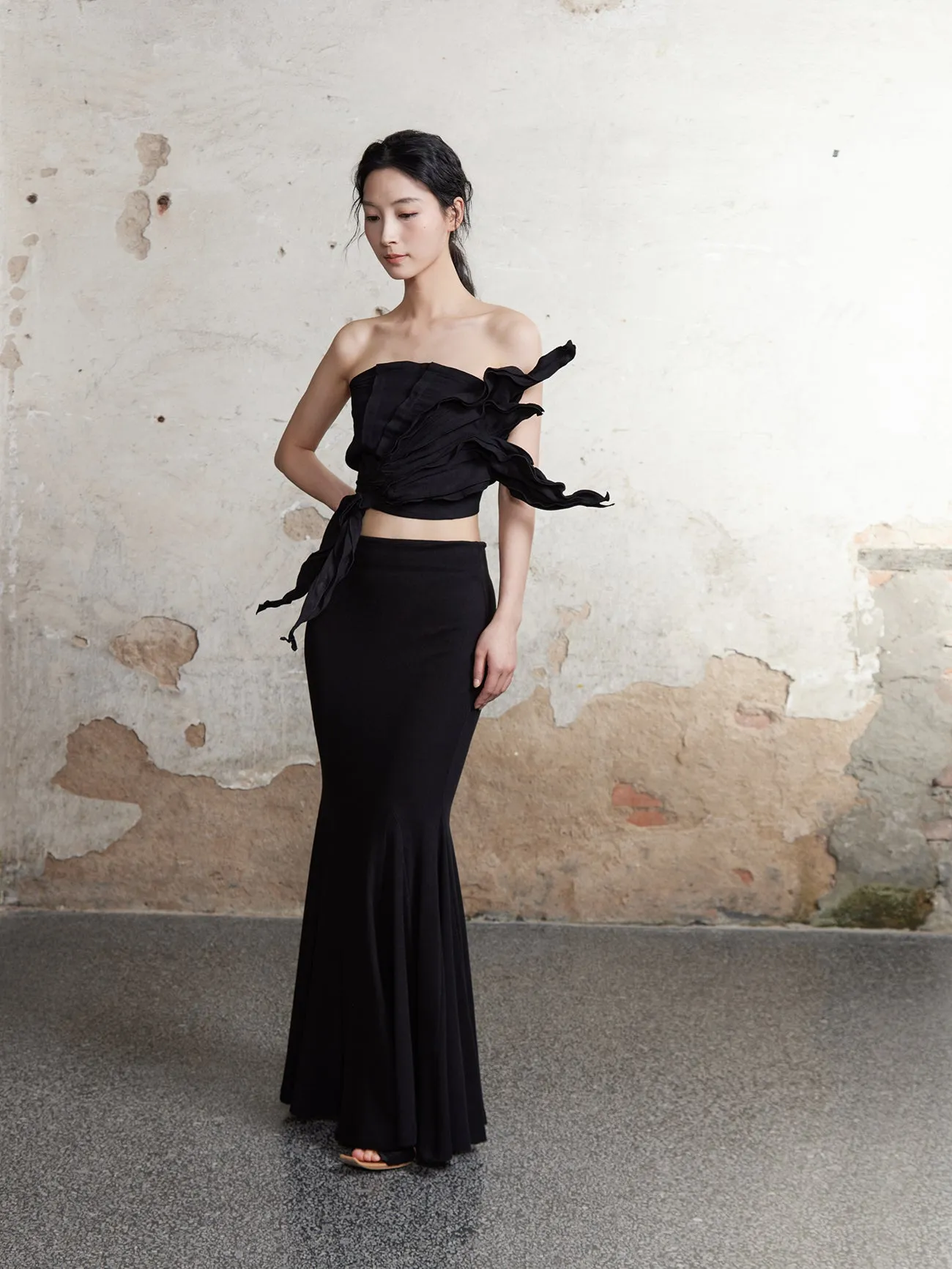 Elegant Drape Mermaid Long Skirt