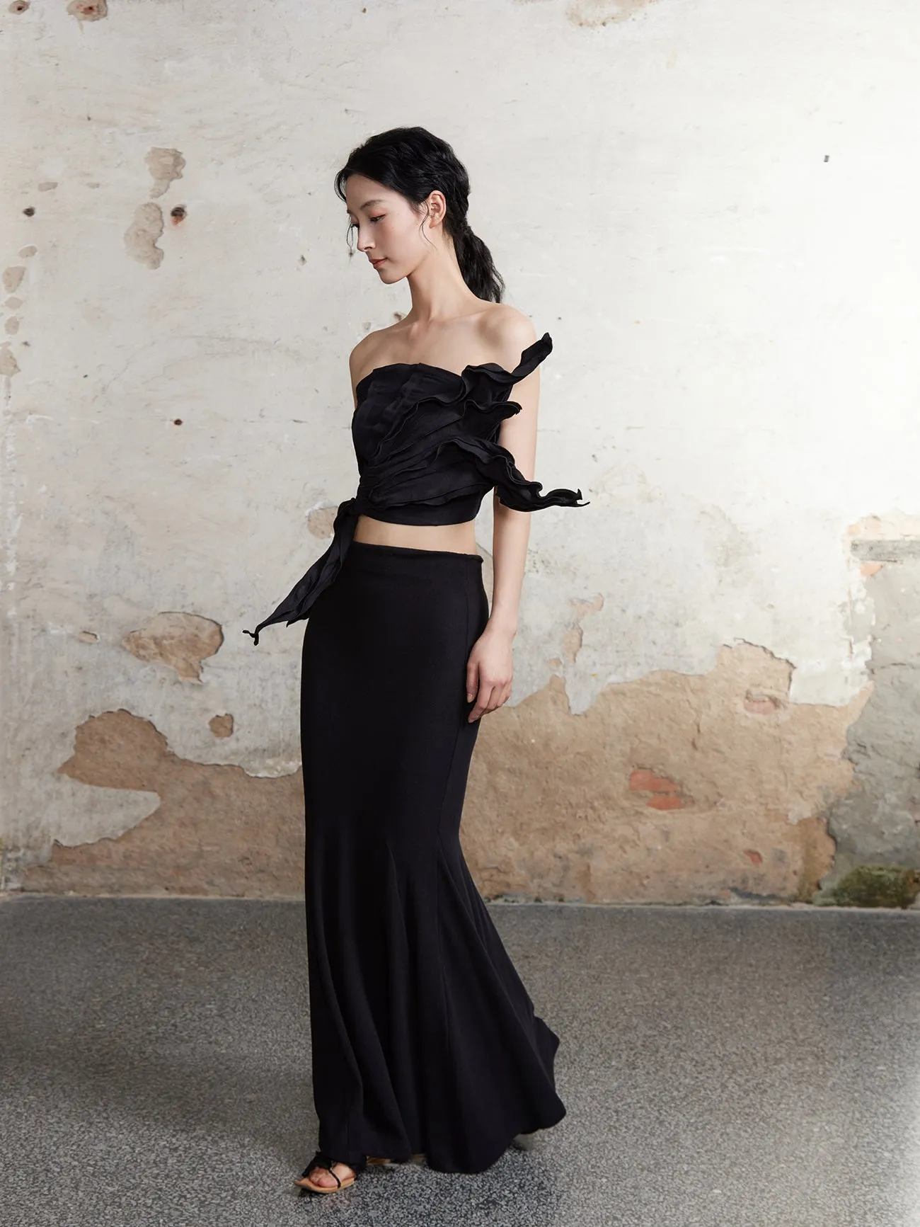 Elegant Drape Mermaid Long Skirt