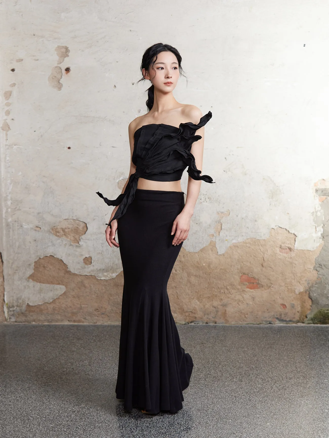 Elegant Drape Mermaid Long Skirt