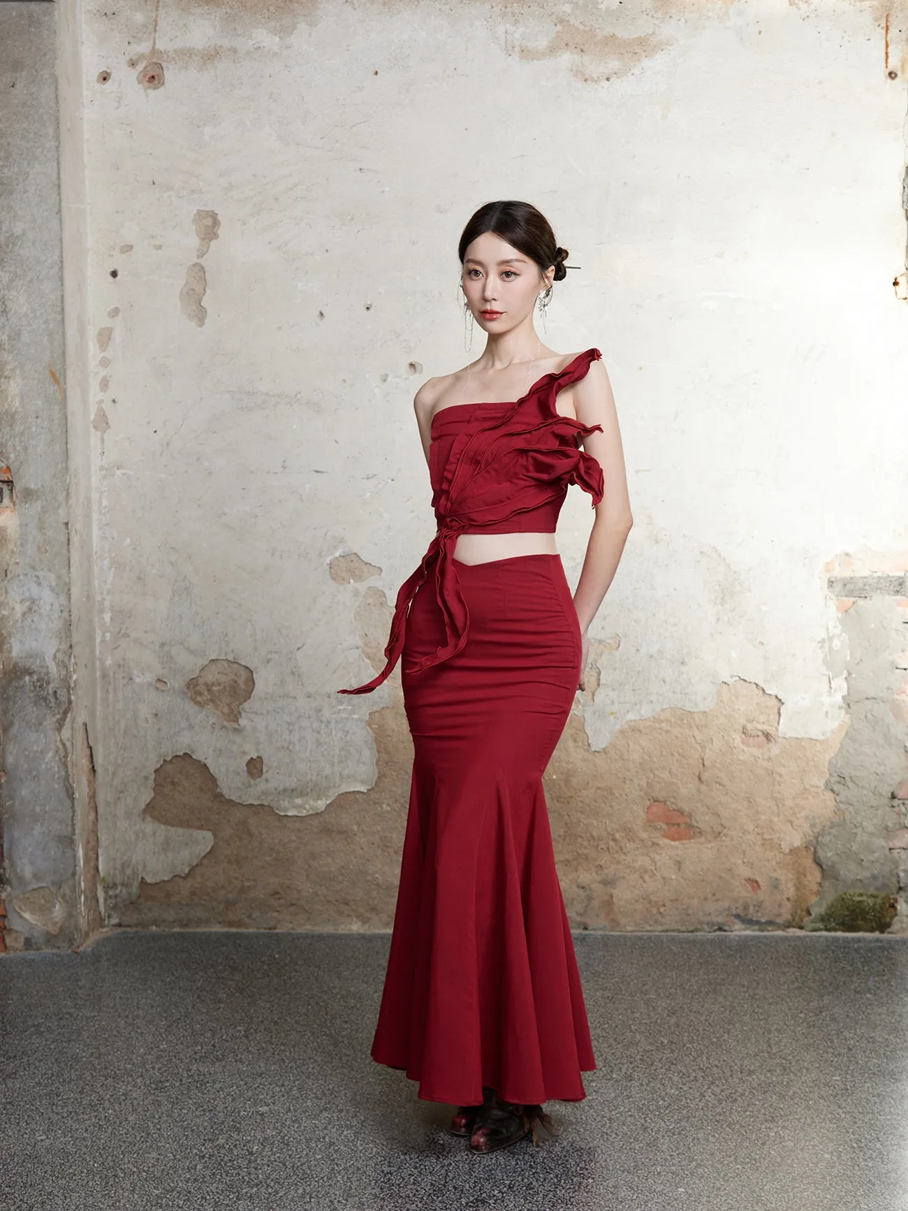 Elegant Drape Mermaid Long Skirt