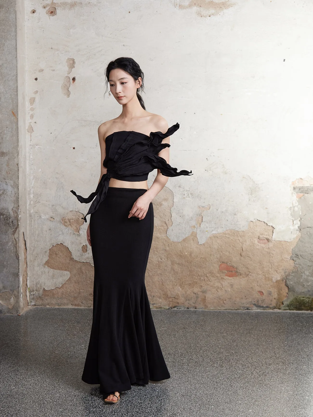 Elegant Drape Mermaid Long Skirt