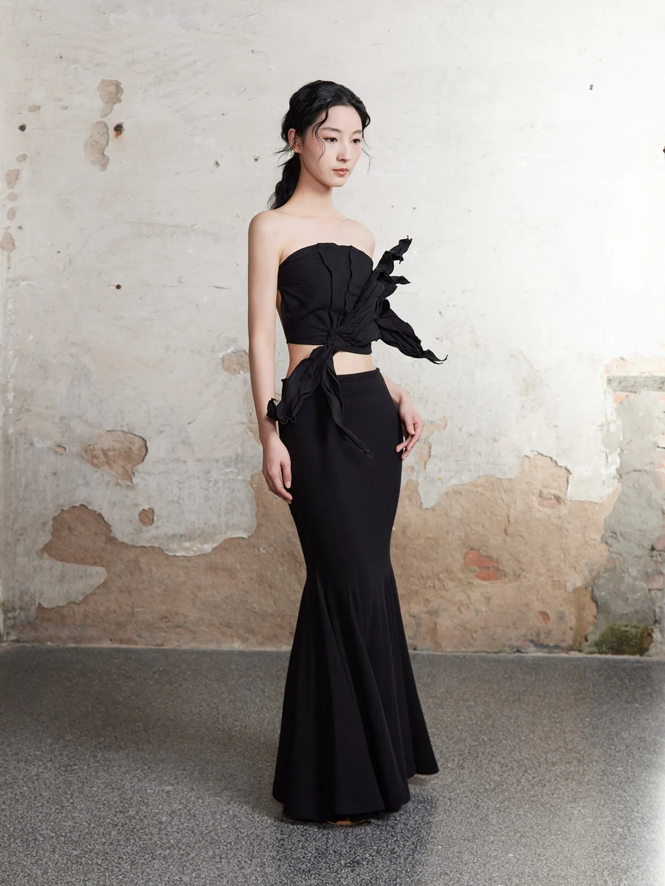 Elegant Drape Mermaid Long Skirt