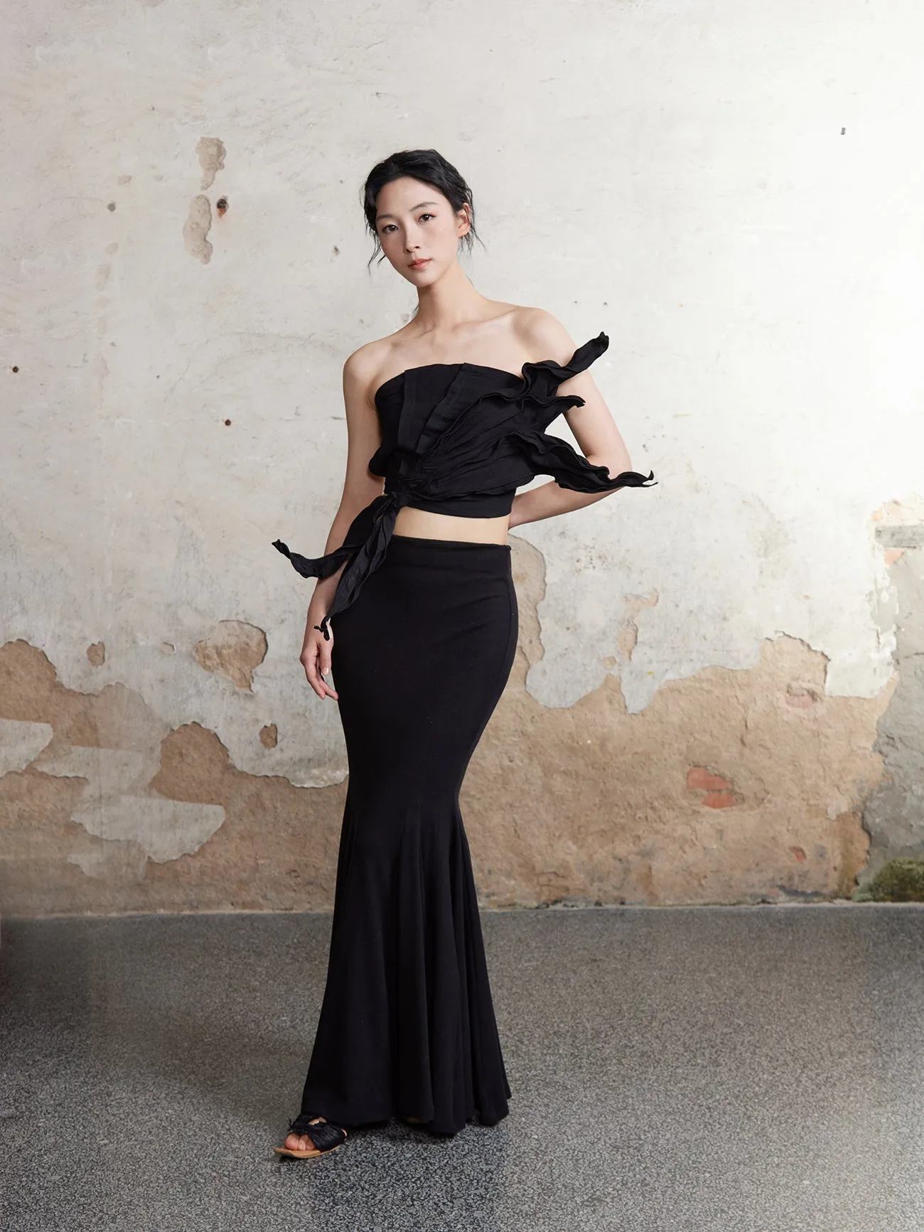 Elegant Drape Mermaid Long Skirt