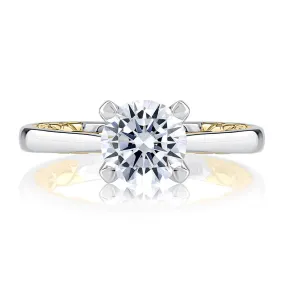 Elegant Two Tone Round Cut Diamond Engagement Ring