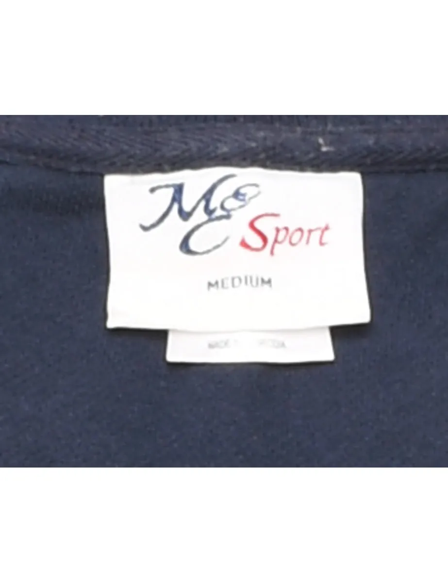 Embroidered Navy, Red & White Grandad Design Sweatshirt - M