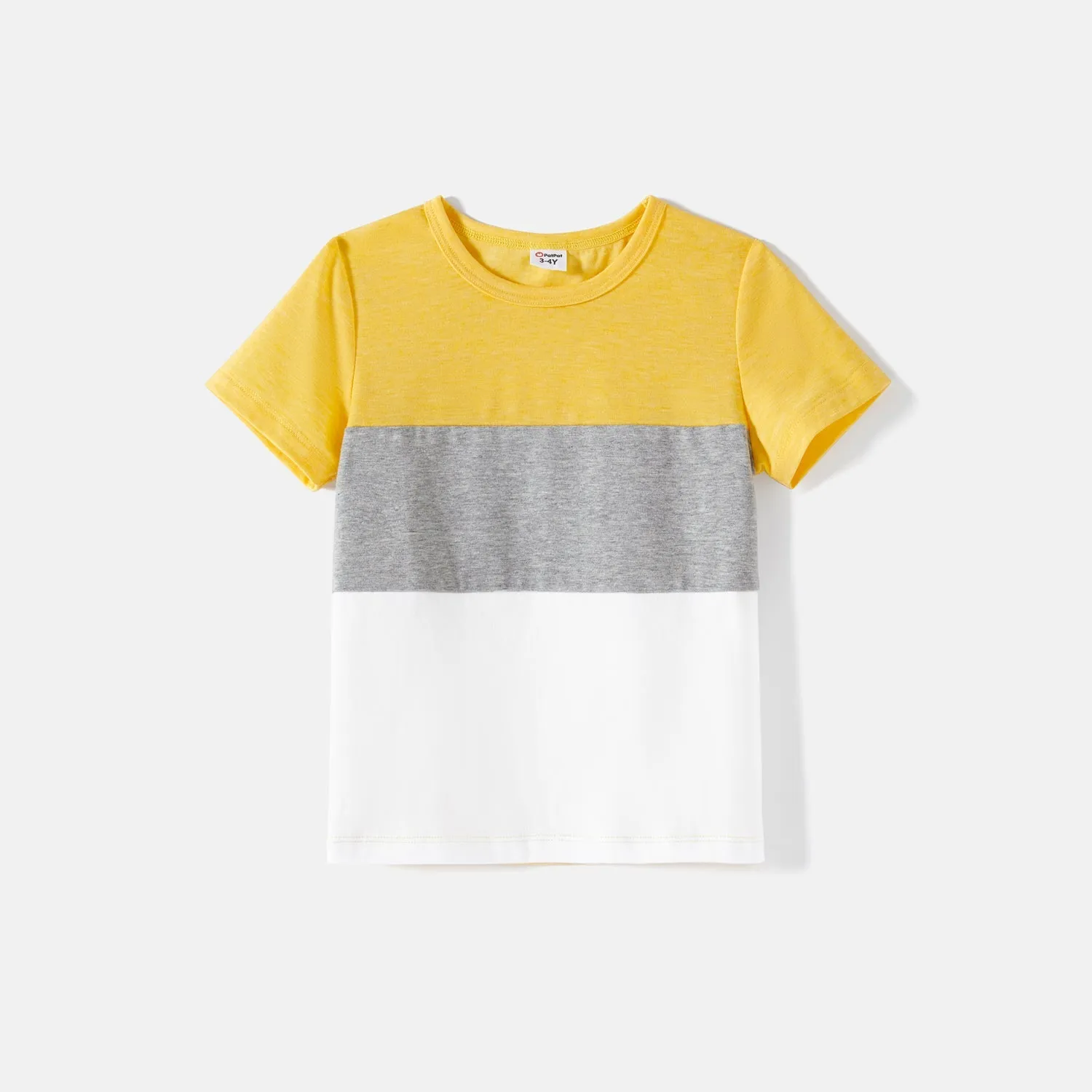 Family Matching Allover  Floral Print Surplice Neck Short-sleeve  Ruffled Dresses and Colorblock Tee Sets