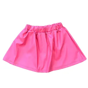 Faux Leather Pleated Skirt