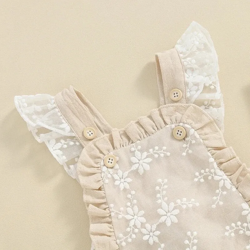 Floral Lace Embroidery Romper