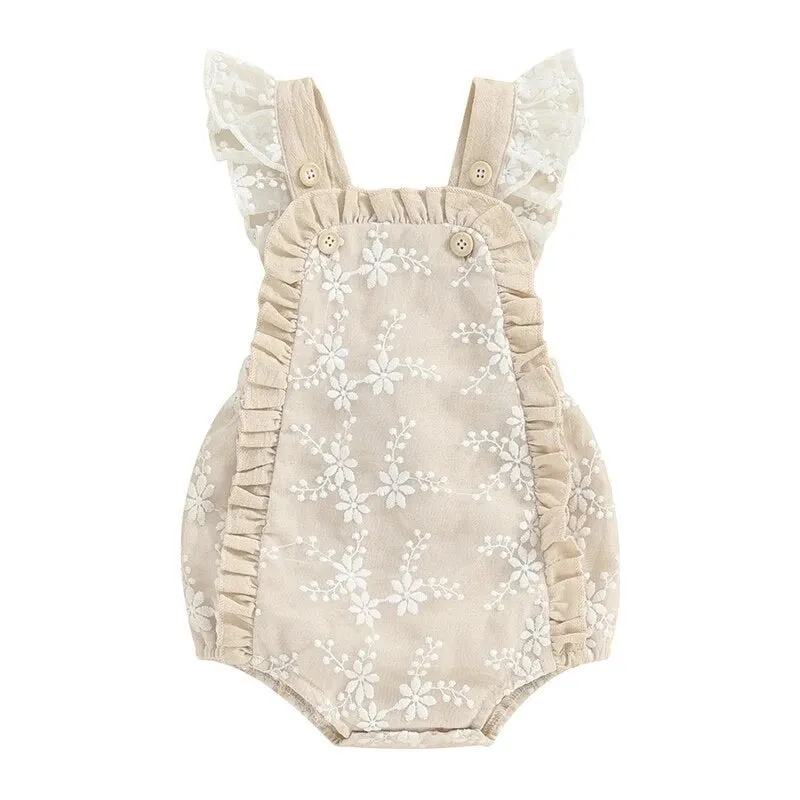 Floral Lace Embroidery Romper