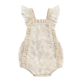 Floral Lace Embroidery Romper