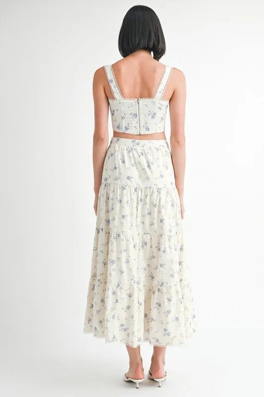 Floral Tiered Maxi Skirt