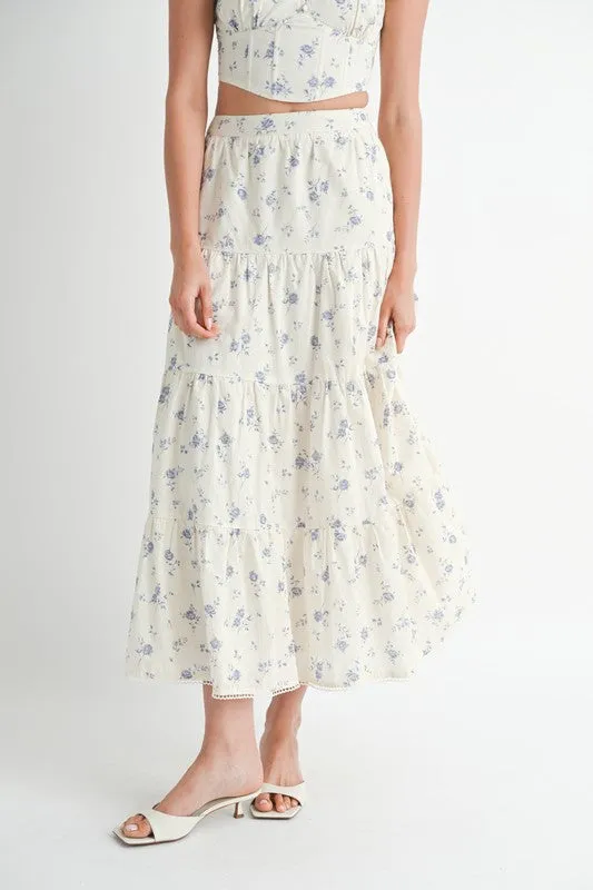 Floral Tiered Maxi Skirt