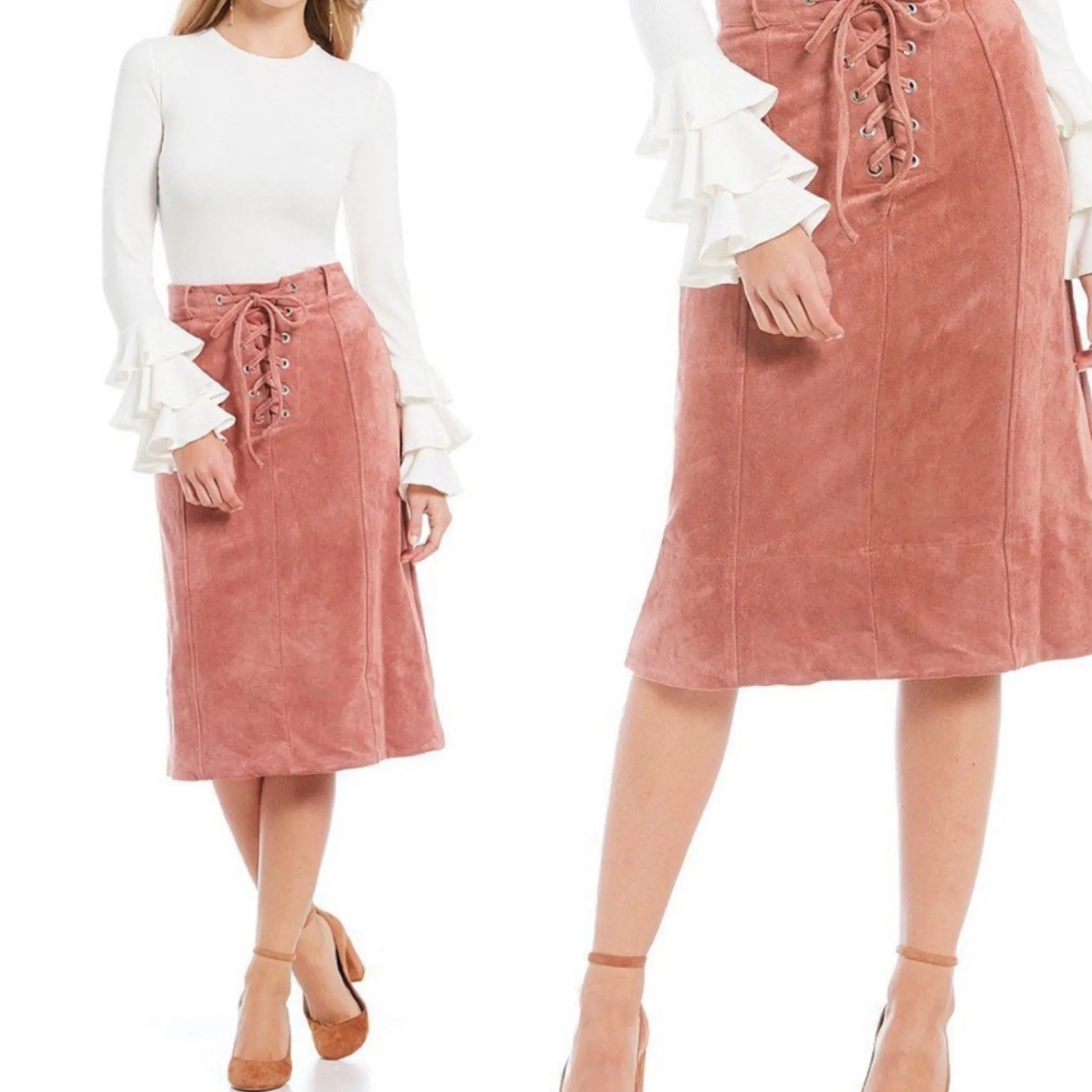 GIANNI BINI Suede Nina Skirt NWT XS
