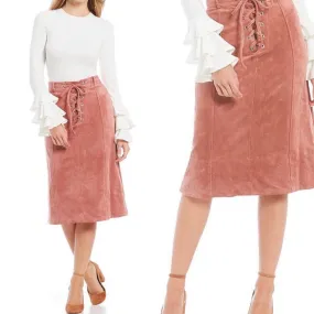 GIANNI BINI Suede Nina Skirt NWT XS