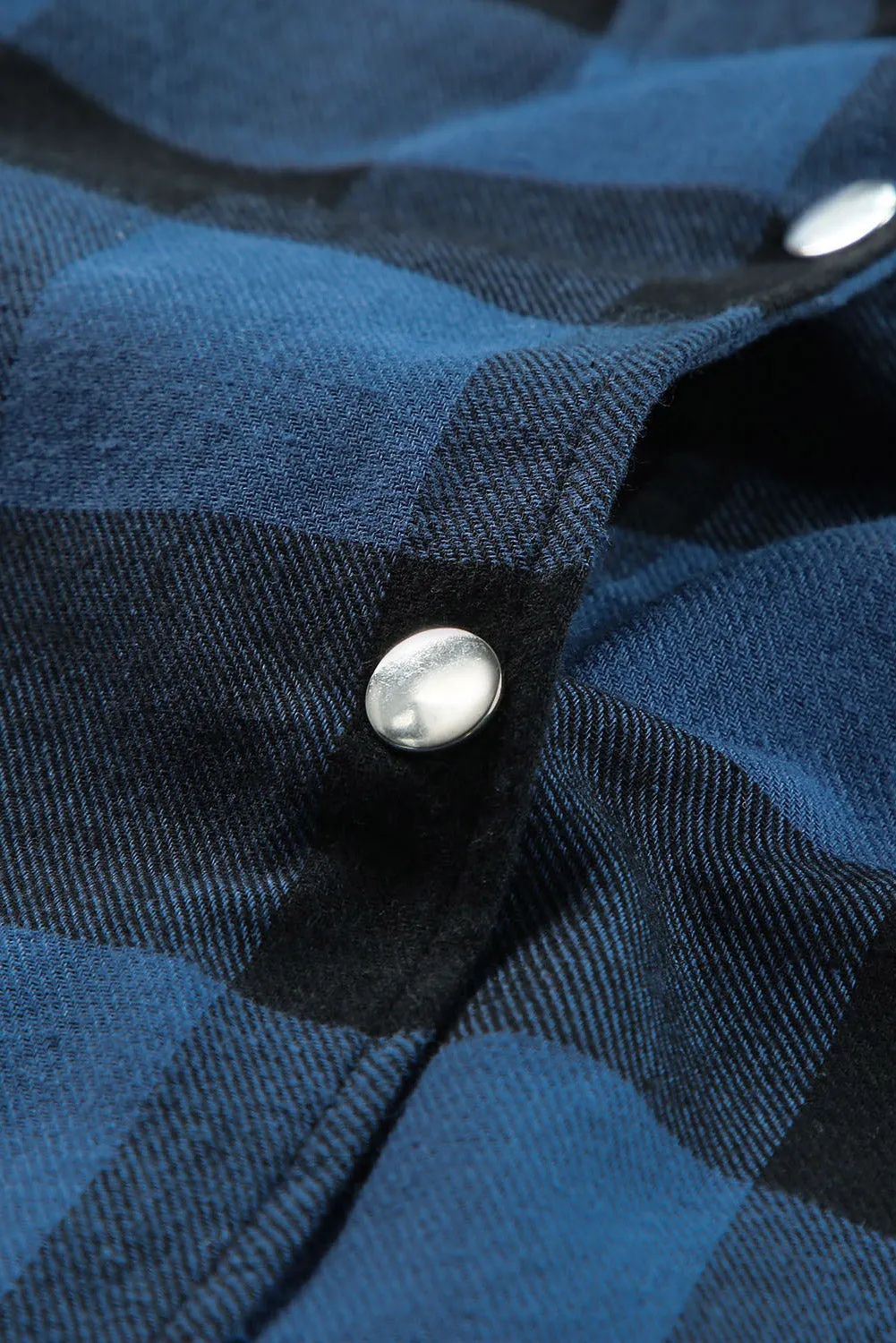 Green Turn-down Collar Plaid Shirt Coat