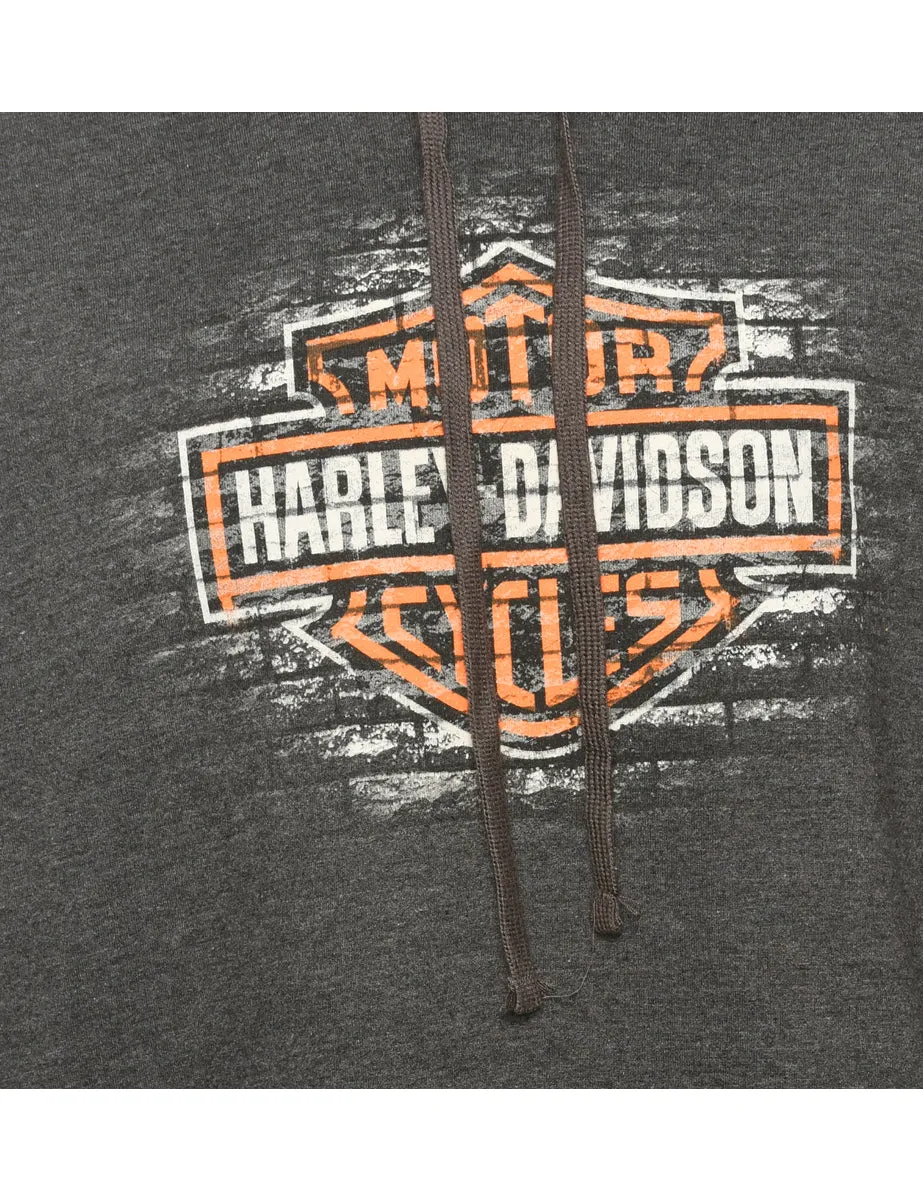 Harley Davidson Printed Grey Sweatshirt - S