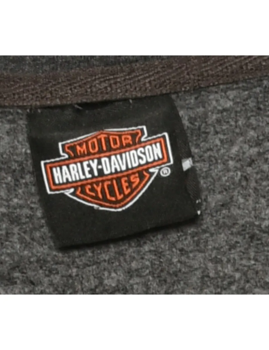 Harley Davidson Printed Grey Sweatshirt - S