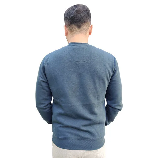 Hiflyers Mens Dark Airforce Slim Fit Printed Round Neck Sweatshirt