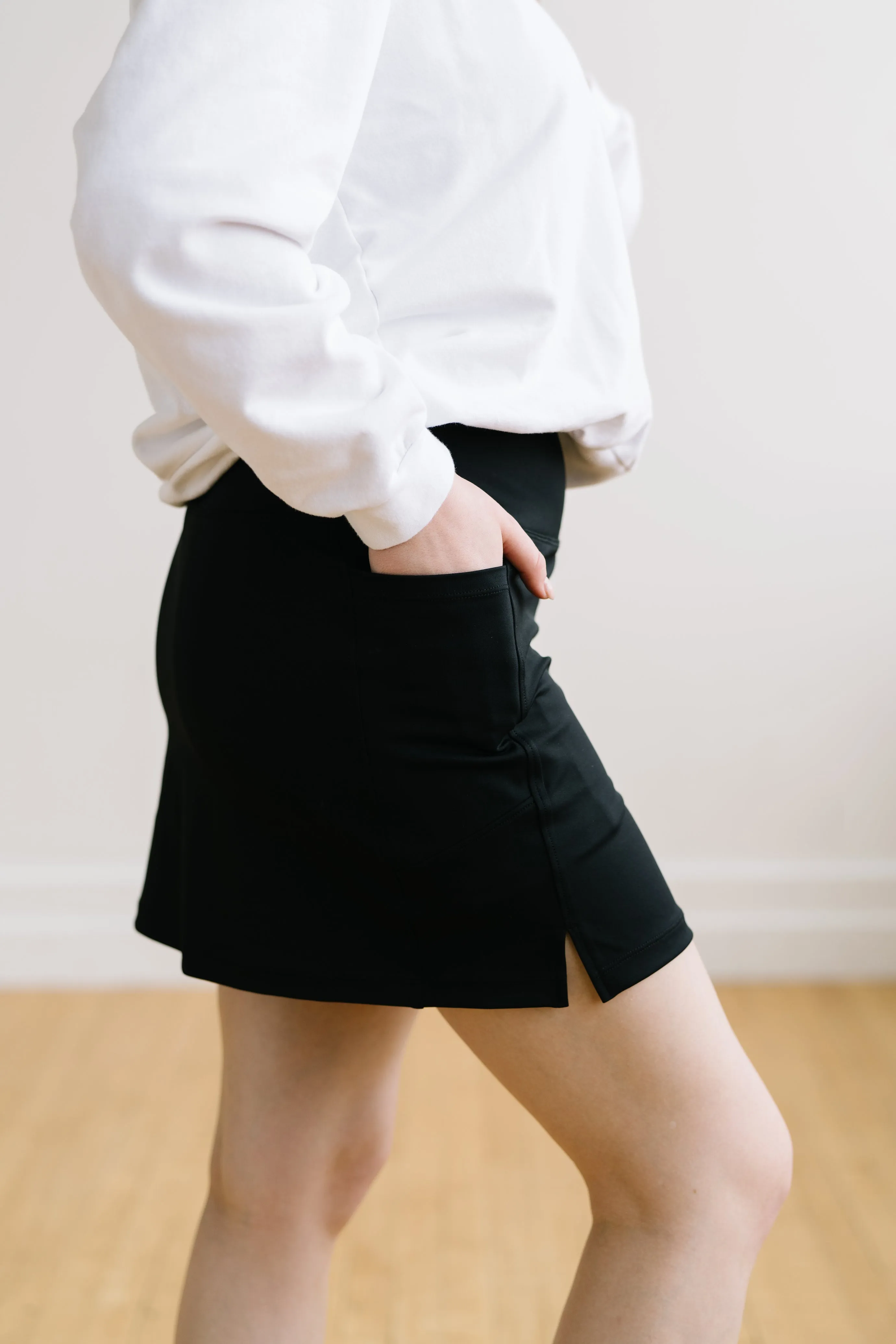 High Rise Active Skirt - Black