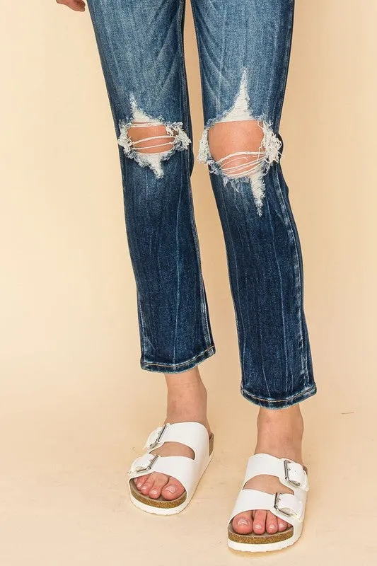 High Rise Stretch Cigarette Jeans