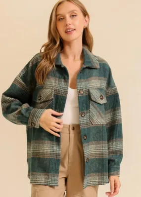 Hunter Green Plaid Shacket