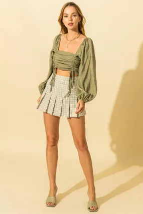 HYFVE Tease Me Plaid Pleated Skater Mini Skirt