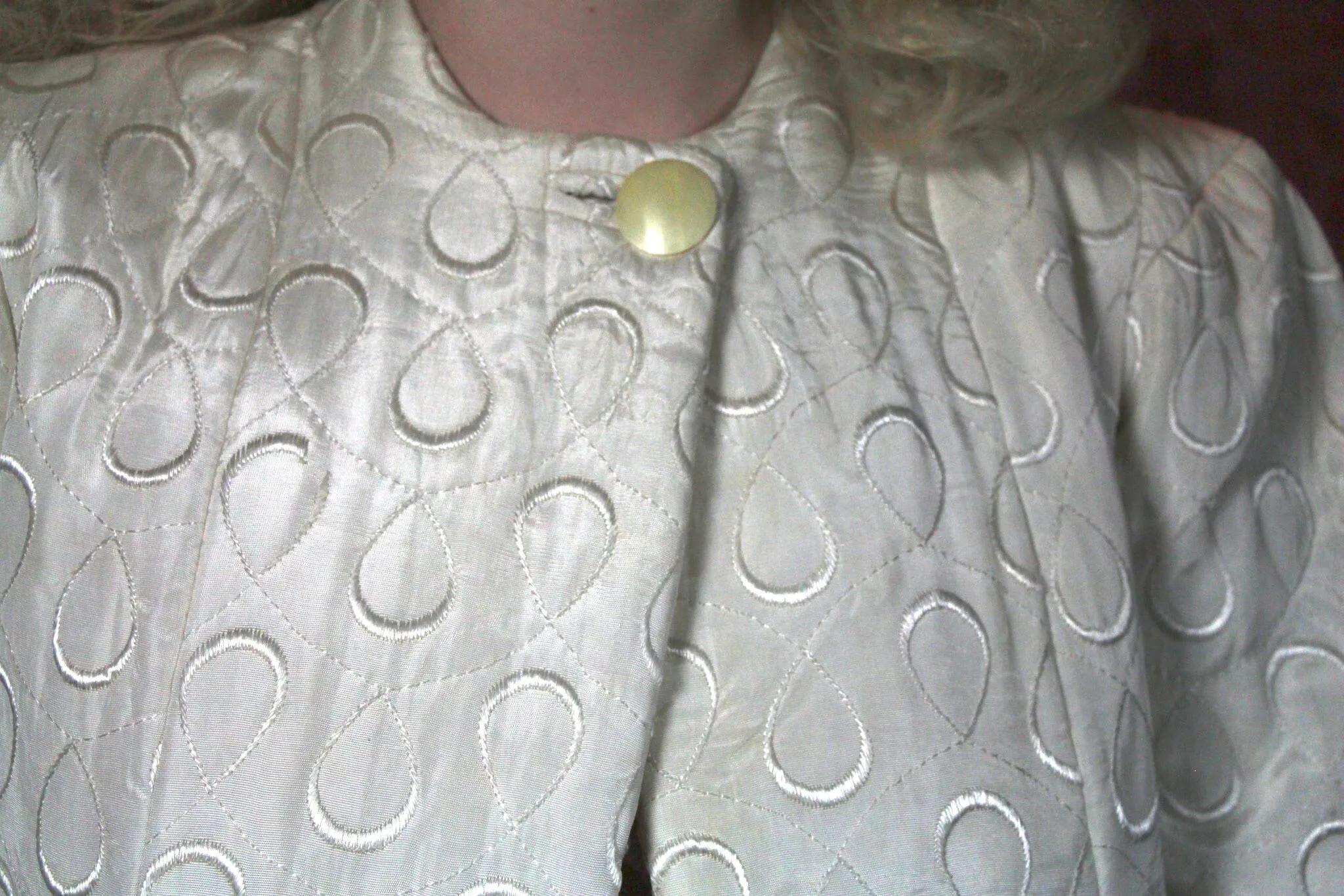 Ivory Quilted Bedjacket S/M #064