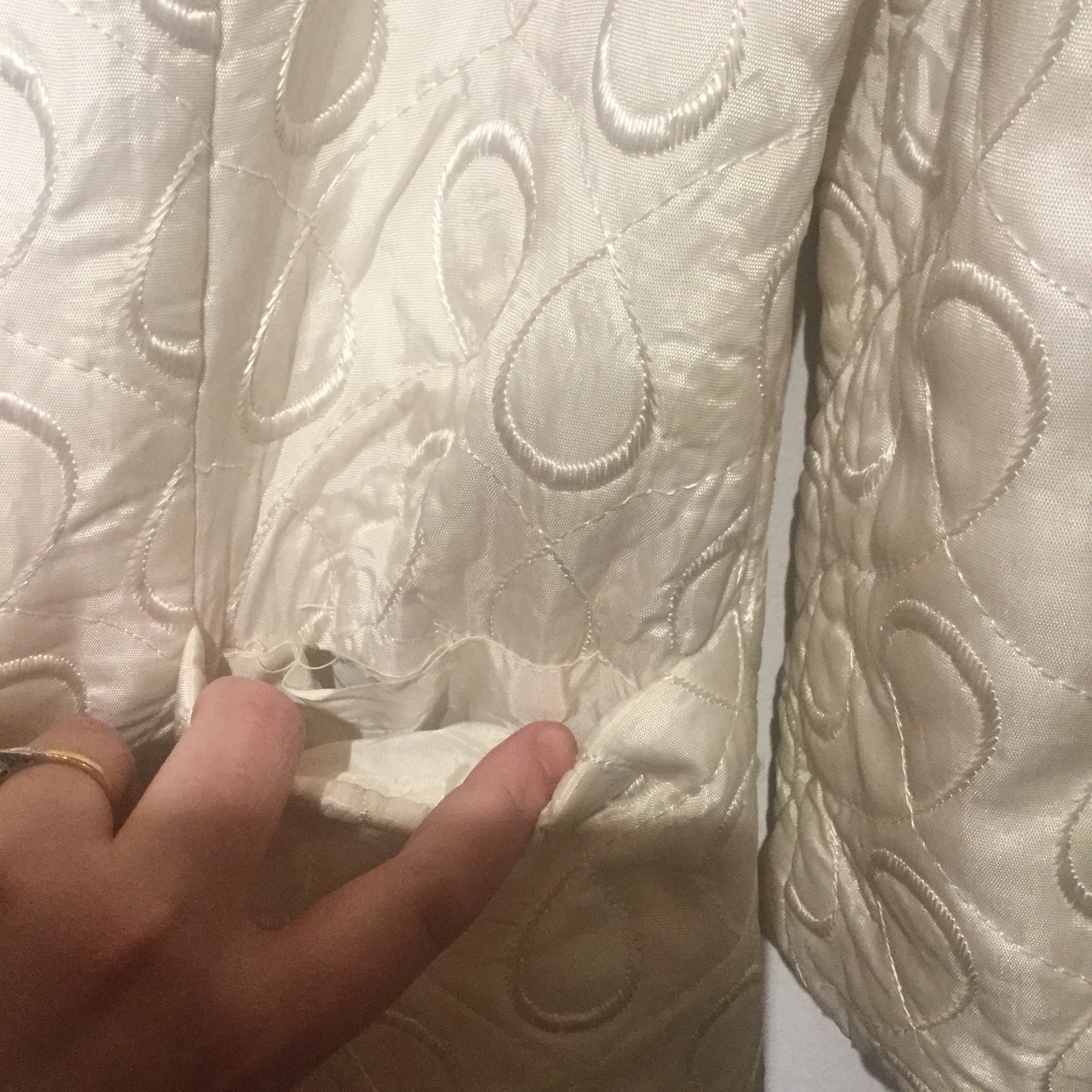 Ivory Quilted Bedjacket S/M #064