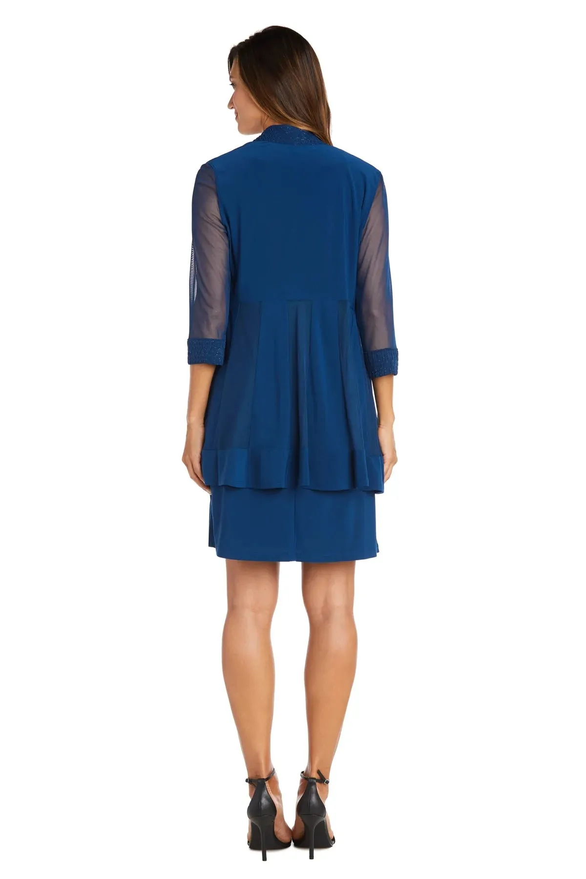 Jacket Dress with Textured Detail Peacock - RM Richards