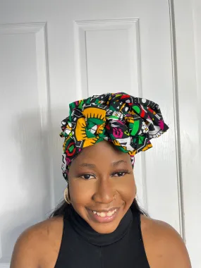 Juliana Yellow and Green Multicolored Ankara Headwrap/Scarf