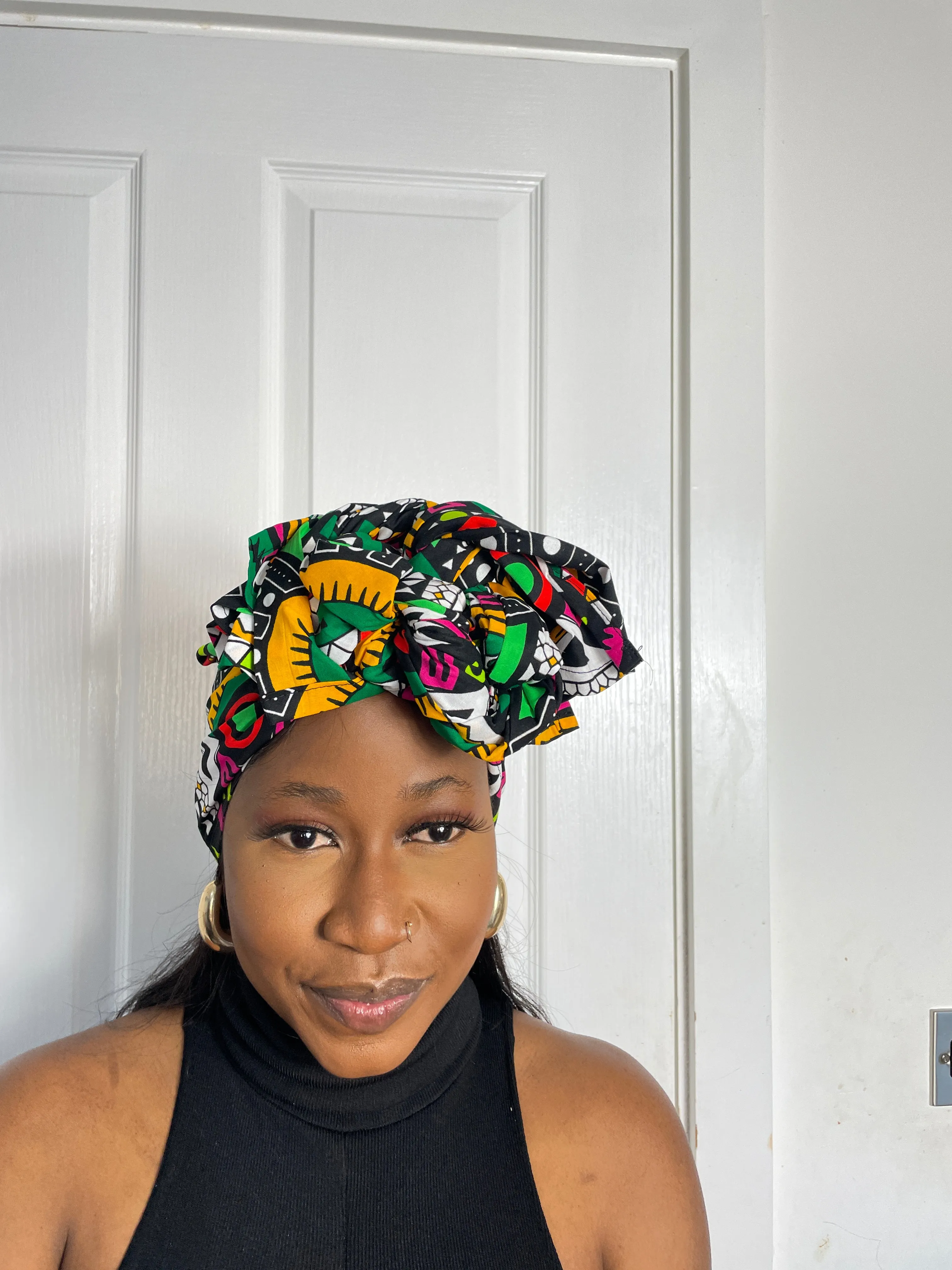 Juliana Yellow and Green Multicolored Ankara Headwrap/Scarf