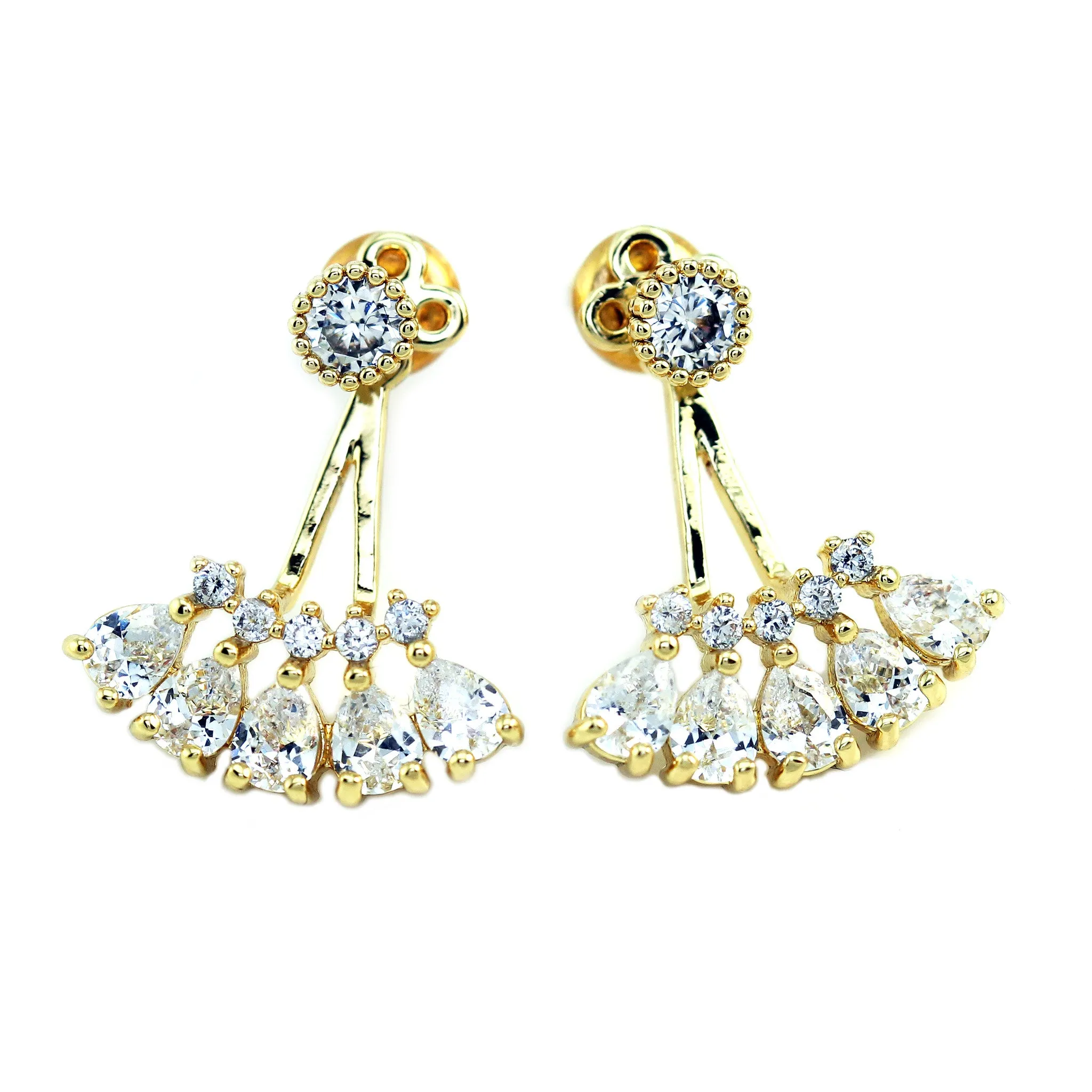 Kristin Perry Crystal Fan Ear Jacket Earring