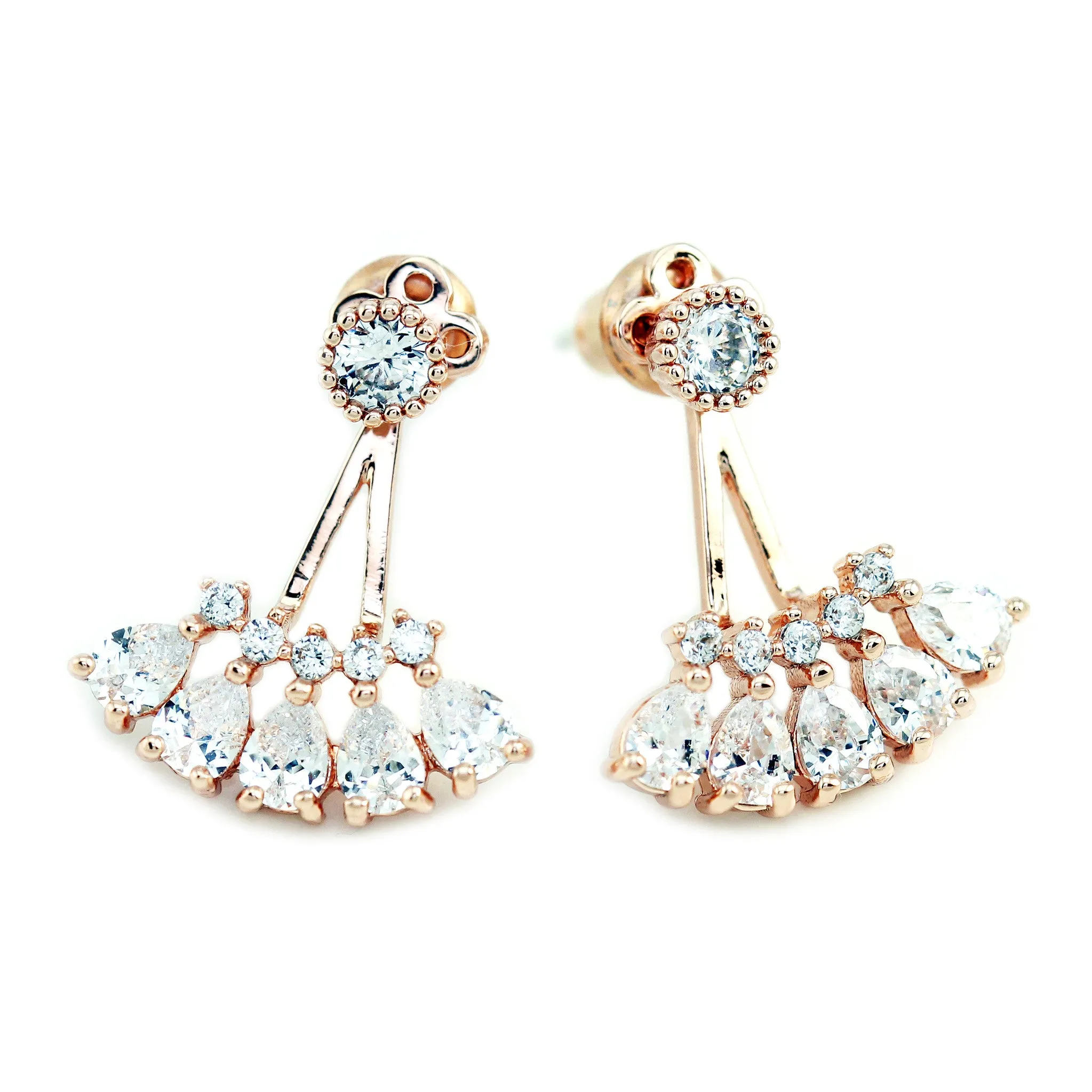 Kristin Perry Crystal Fan Ear Jacket Earring