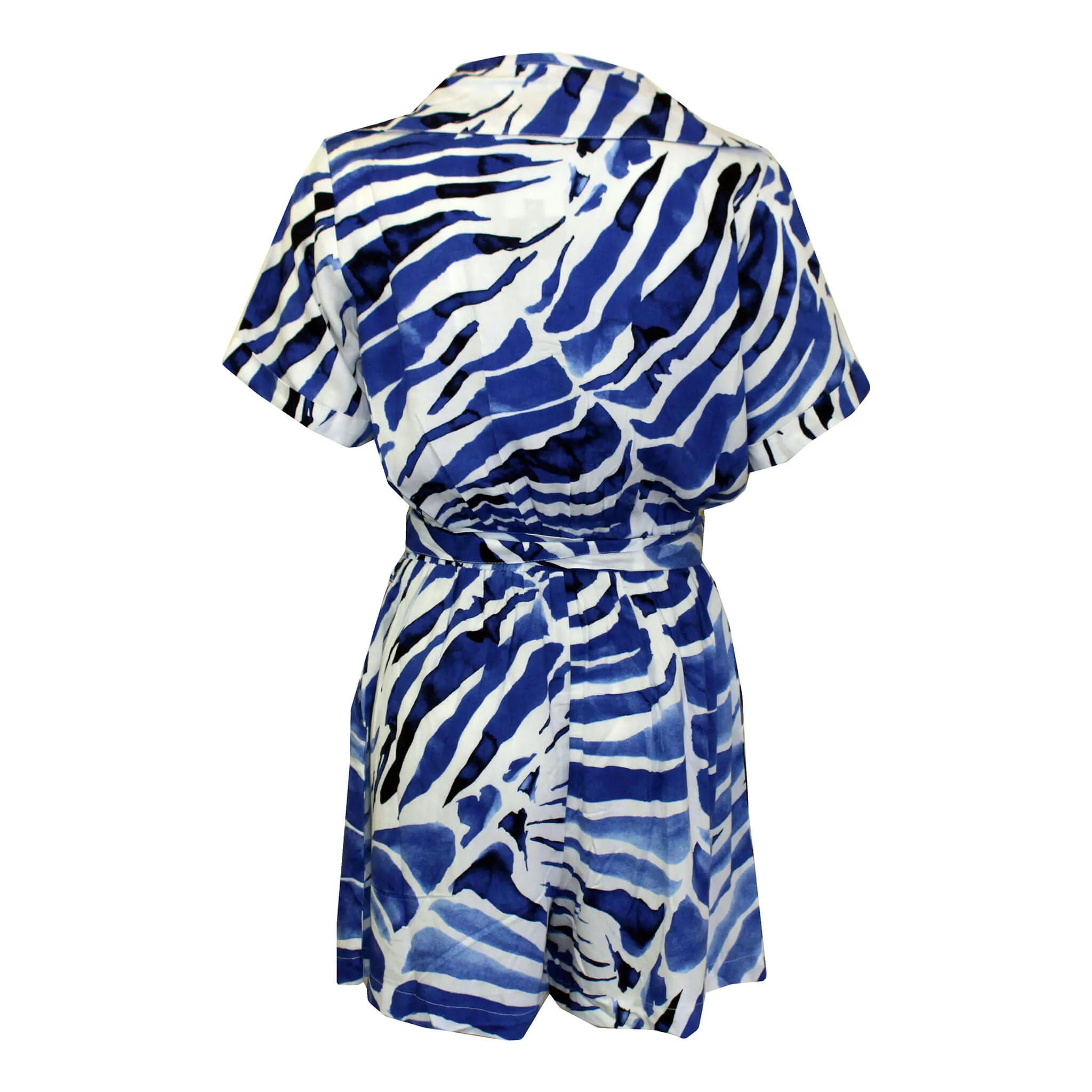 La Mer Luxe Short Sleeve Renee Romper - Navy Batik