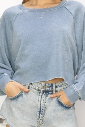 Laid Back In The Blue Crop Sweatshirt