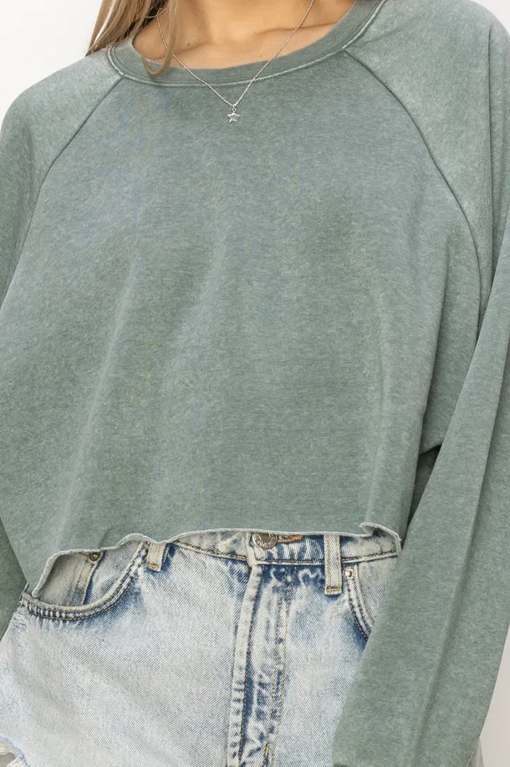 Laid Back In The Blue Crop Sweatshirt