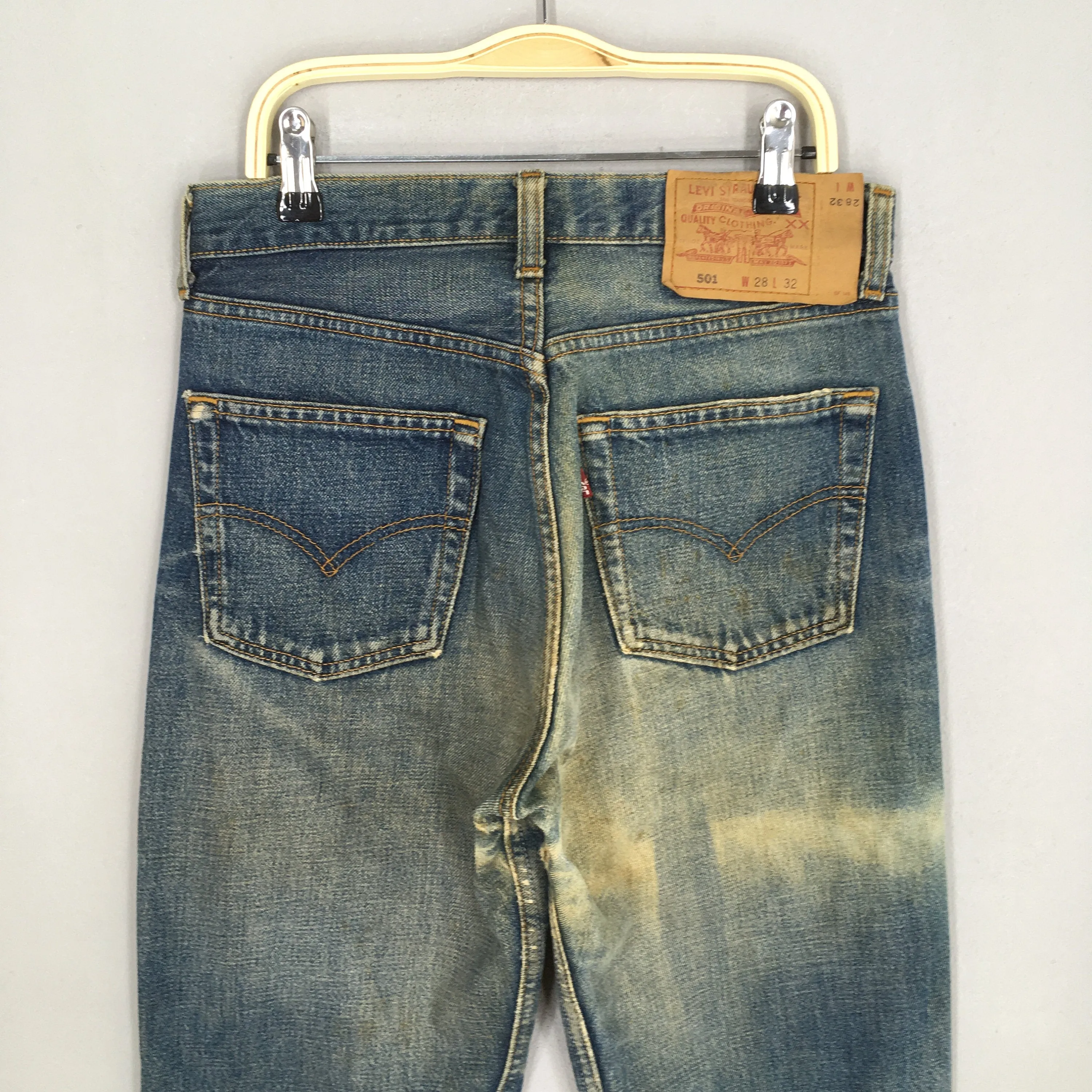 Levi's 501 Faded Dirty Stonewash Jeans Size 27x28.5