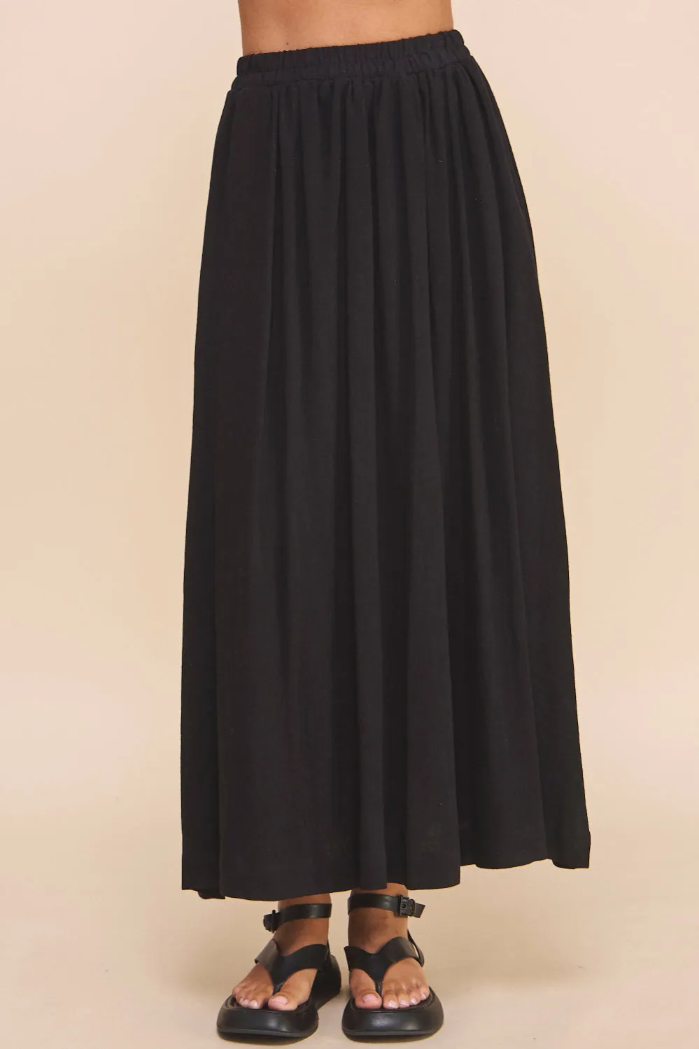 Linen Blend Maxi Skirt
