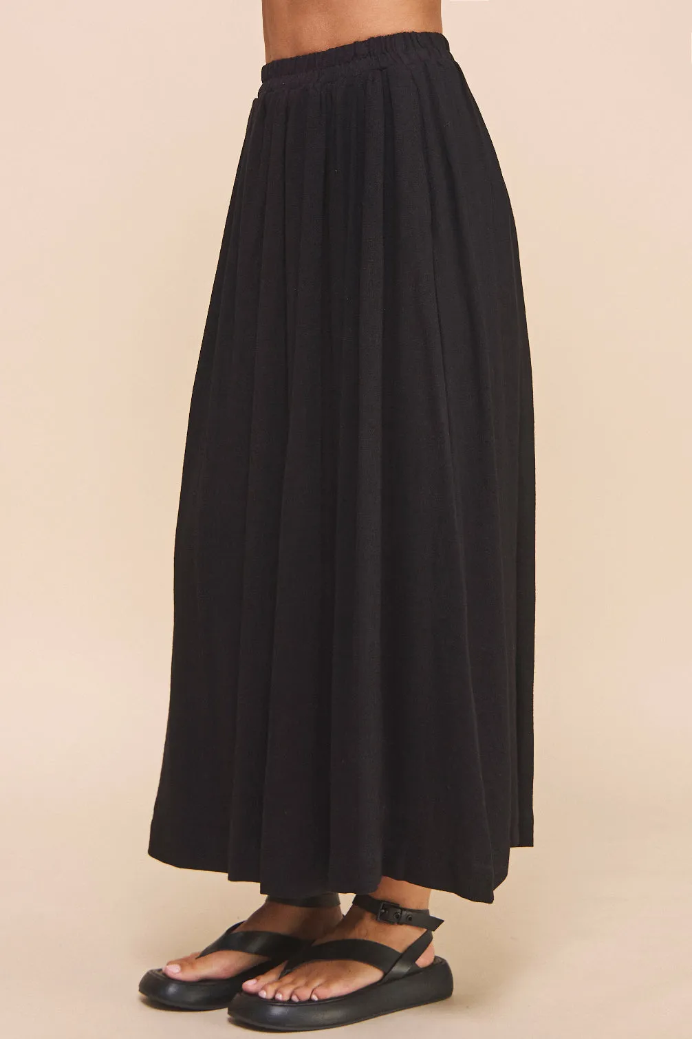 Linen Blend Maxi Skirt