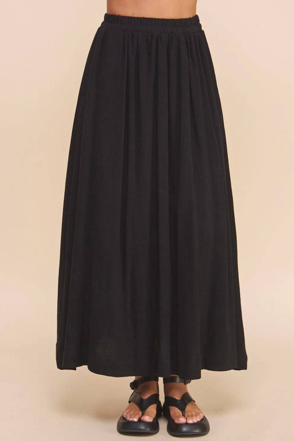 Linen Blend Maxi Skirt