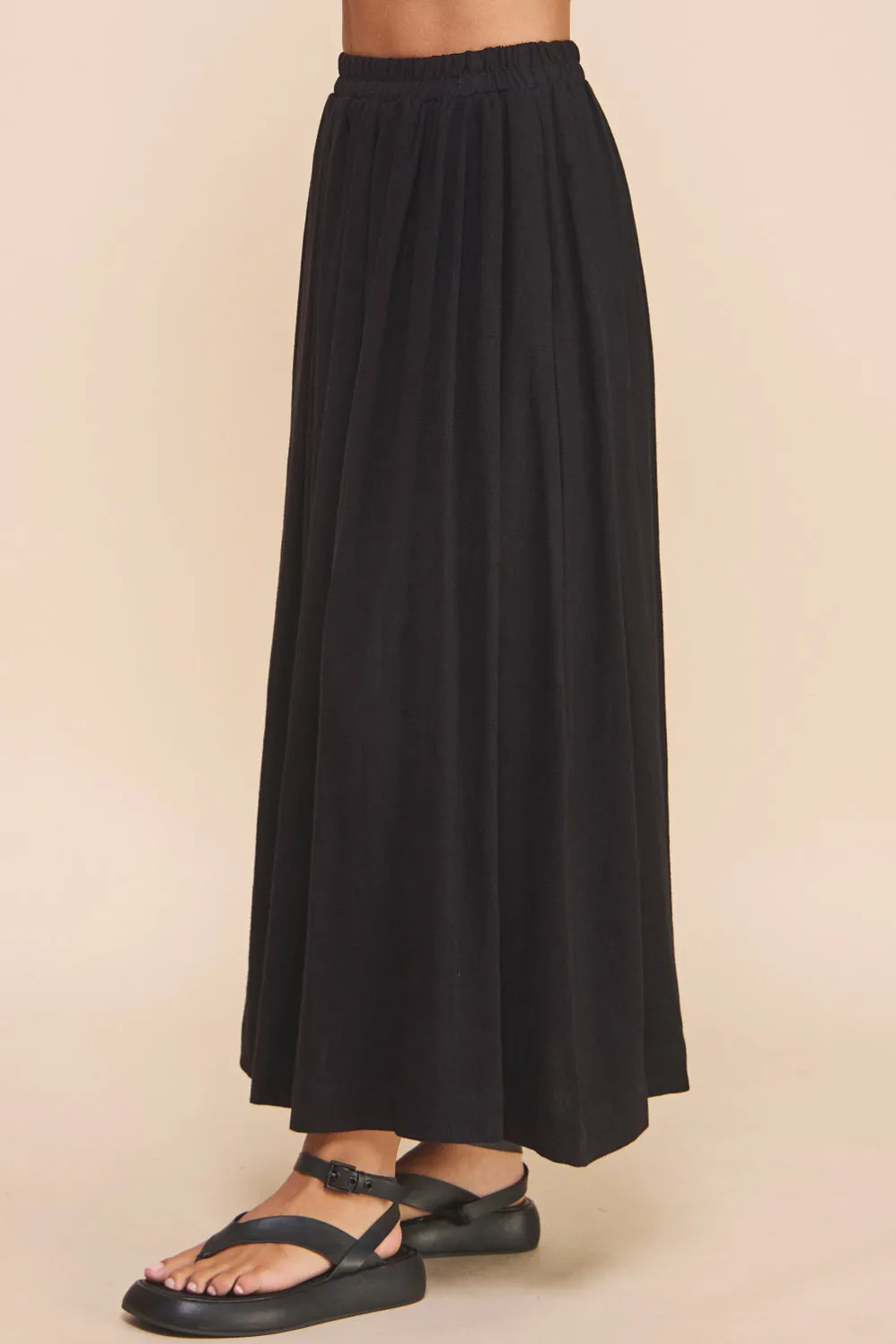Linen Blend Maxi Skirt